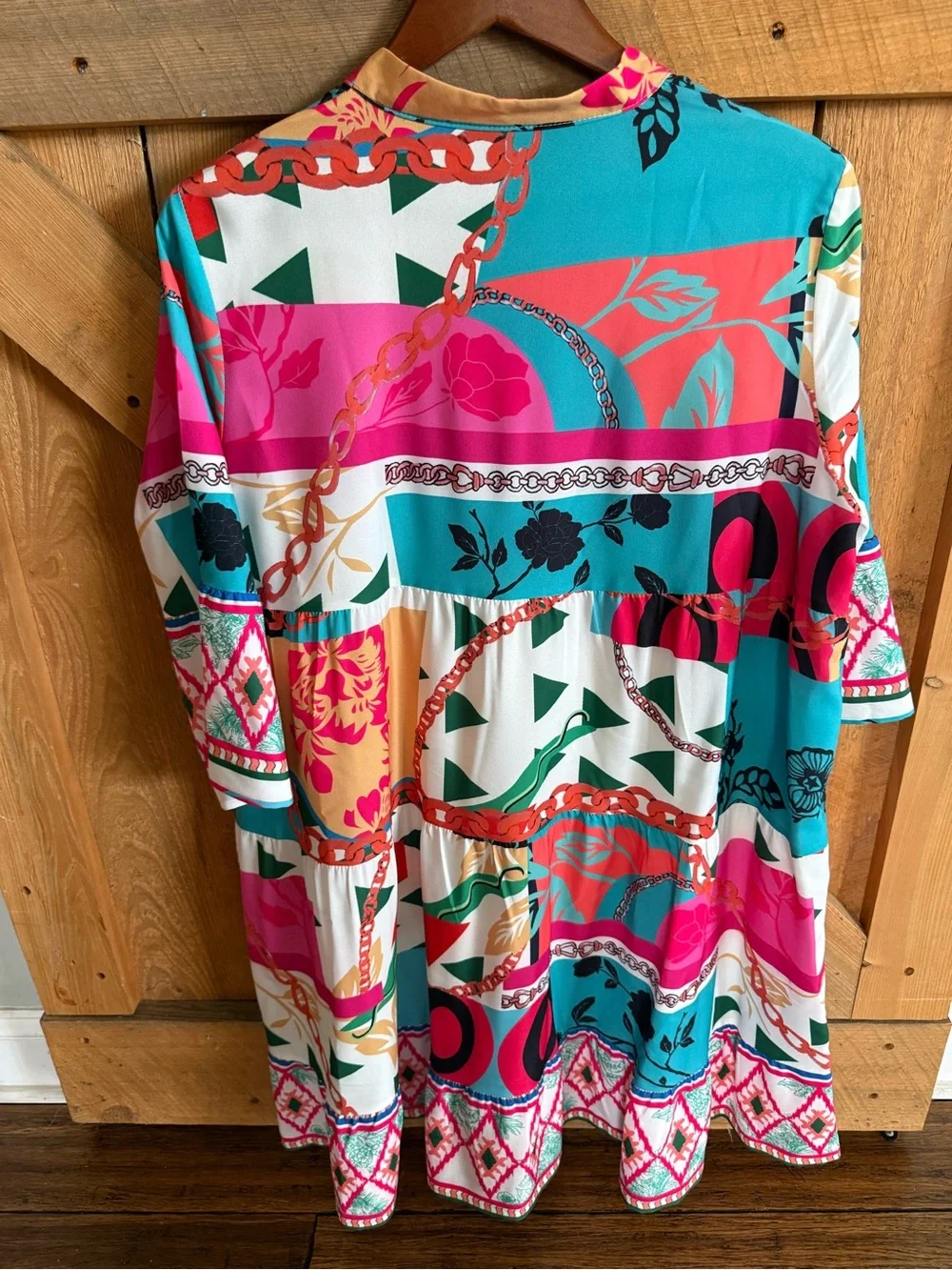 Vibrant Multi-Color Printed Women’s Dress. XL
